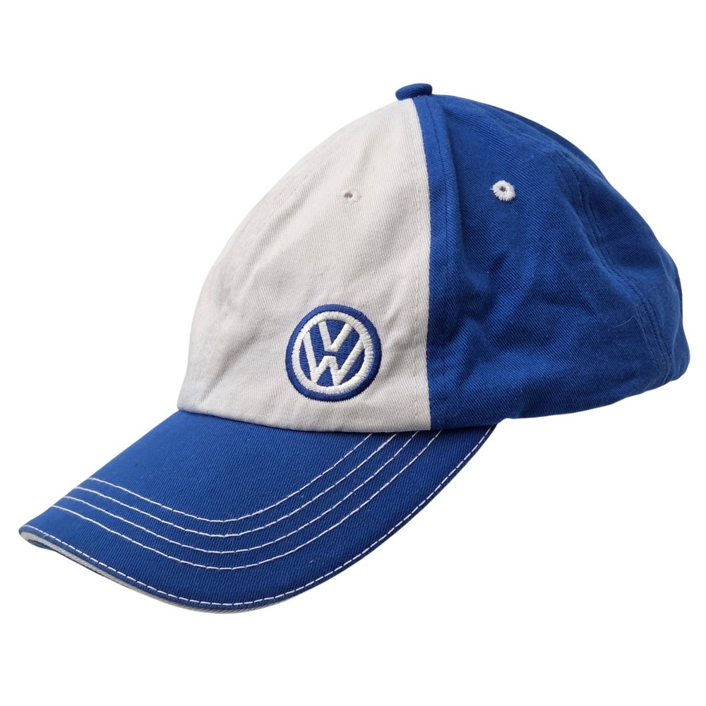 Volkswagen DriverGear Blue White Colorblock Baseball Hat Village VW Dealer Cap